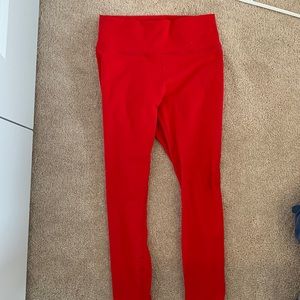 Red workout leggings